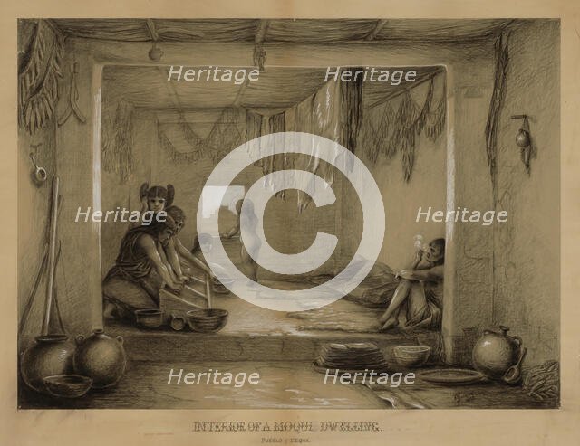 Interior of a Hopi Dwelling, late 19th-early 20th century. Creator: William H. Jackson.
