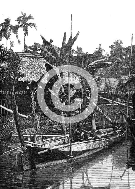 Sketches of Annam, Cochin China: river scene, 1883. Creator: Kemp.