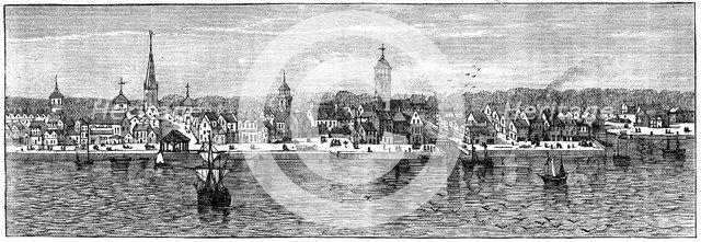 New York in the middle of the 18th century, (c1880). Artist: Unknown