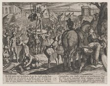Plate 5: Bruno Appointed Leader of the Caninefates, from The War of the Romans Against the..., 1611. Creator: Antonio Tempesta.
