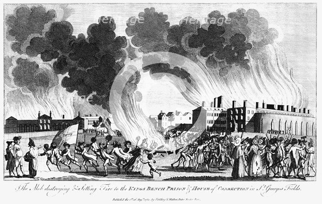 Anti-Catholic Gordon Riots, London, 7 June 1780. Artist: Unknown