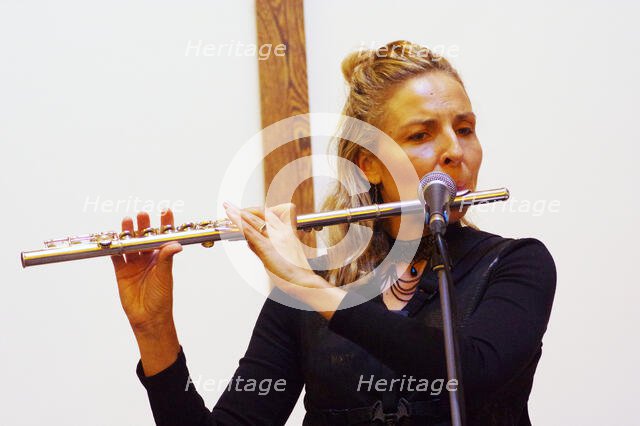 Aleksandra Topczewska, Gary Crosby Sextet, National Jazz Archive, Loughton, Essex, Oct 2023. Creator: Brian O'Connor.