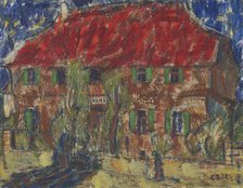 House with a Red Roof, 1912. Creator: Christian Rohlfs.