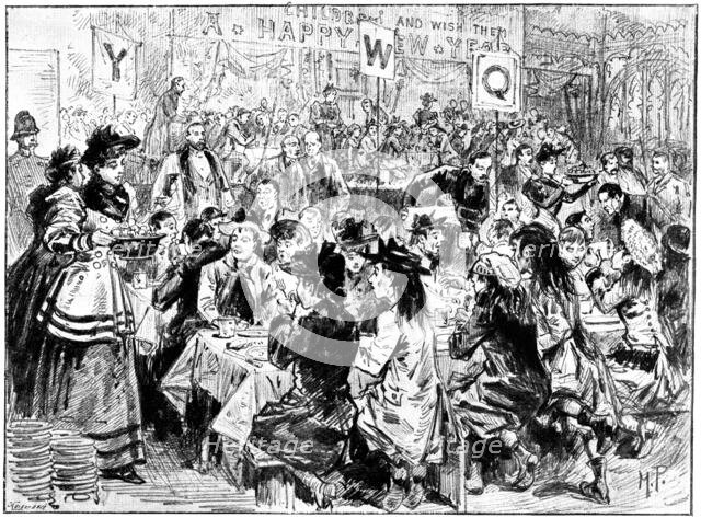 Banquet to fifteen hundred waifs at the Guildhall, 1895. Creator: George Meisenbach.