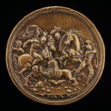 A Lion-Hunt, late 15th - early 16th century. Creator: Moderno.