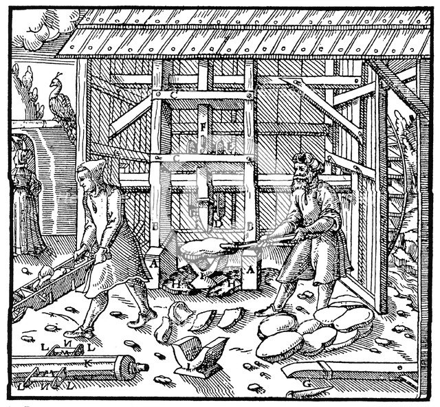 Stamp for breaking copper cupellation cakes for further refining, 1556. Artist: Unknown