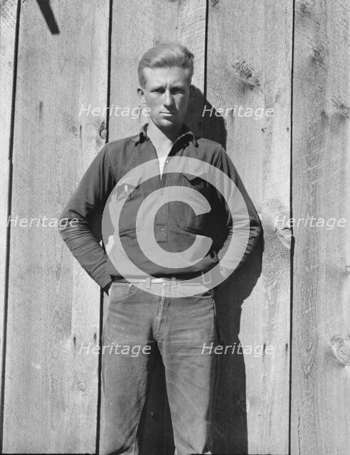 One of the thirty-six members of the Ola self-help sawmill co-op, Gem County, Idaho, 1939. Creator: Dorothea Lange.