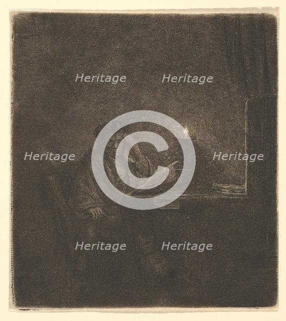 Student at a Table by Candlelight, ca. 1642. Creator: Rembrandt Harmensz van Rijn.