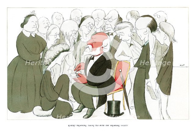 'Robert Browning, Taking Tea with the Browning Society', 1904.Artist: Max Beerbohm