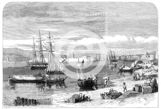 The Revolution in Sicily - the people relanding with their chattels at Messina..., 1860. Creator: Richard Principal Leitch.