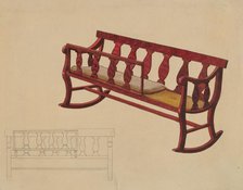 Rocking Settee Cradle, c. 1936. Creator: Beverly Chichester.