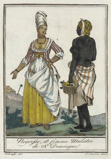 Costumes de Différents Pays, 'Negresse, et Femme Mulatre de St. Domingue', c1797. Creators: Jacques Grasset de Saint-Sauveur, LF Labrousse.