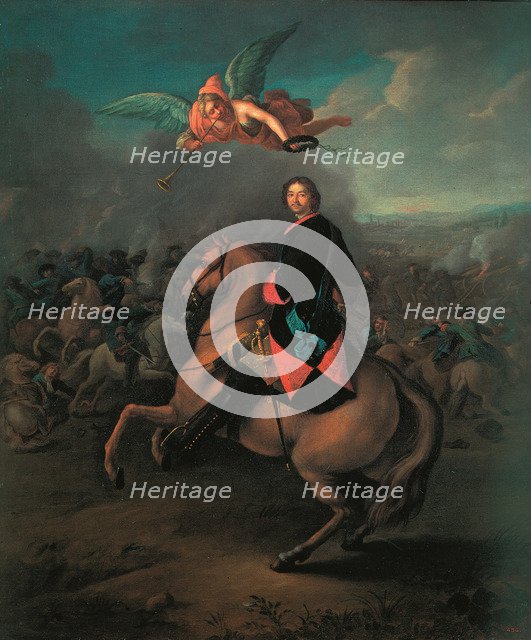 Peter I at the battle of Poltava, 1710s. Artist: Tannauer, Johann Gottfried (1680-1737)
