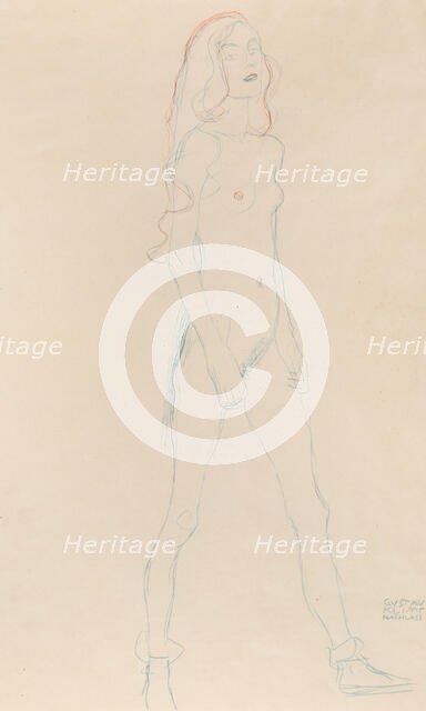 A nude young girl, c. 1917. Creator: Klimt, Gustav (1862-1918).