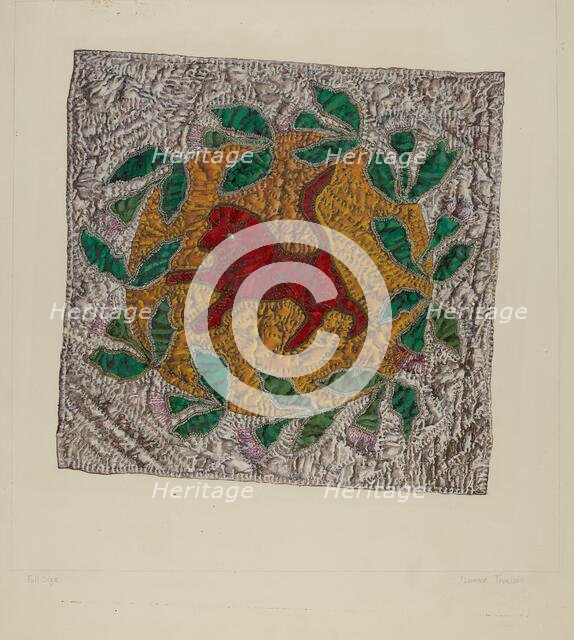 Quilt Block "Red Lion", 1935/1942. Creator: Florence Truelson.