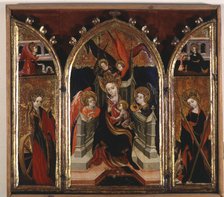  'Triptych of the Virgin Mary', tempera on panel, c. 1400 to 1430. In the central panel the Virgi…