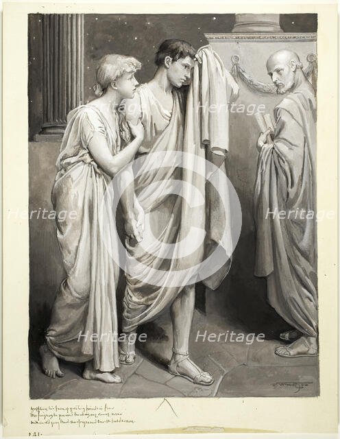 As One Came Near with Curl'd Gray Beard, Sharp Eyes, and Smooth Bald Crown, 1885. Creator: Will H. Low.