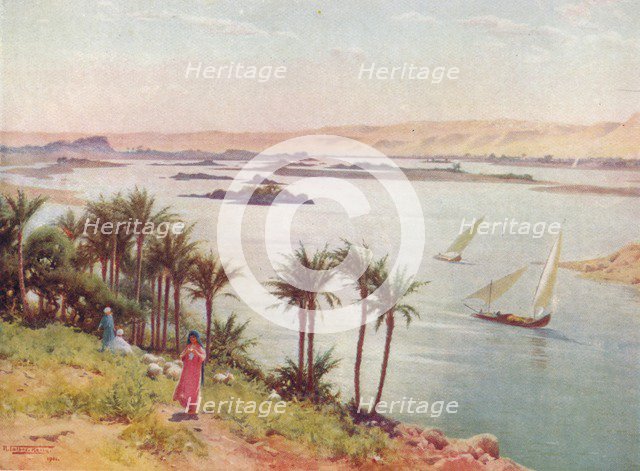 'First Cataract from Elephantine Island', c1880, (1904). Artist: Robert George Talbot Kelly.