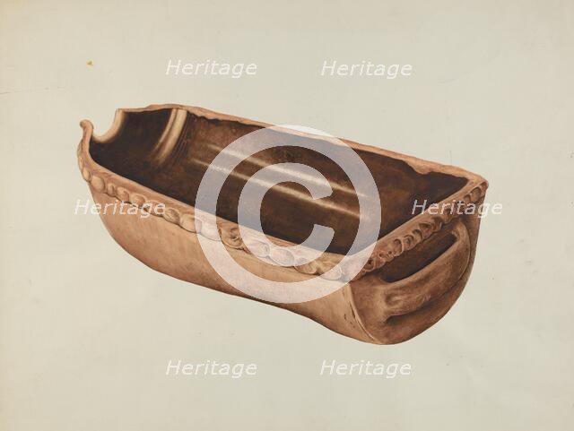 Earthenware Roasting Pot, c. 1938. Creator: Einar Heiberg.