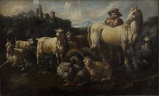 Shepherd with Animals, between 1725-1730. Creator: Jacob Roos.