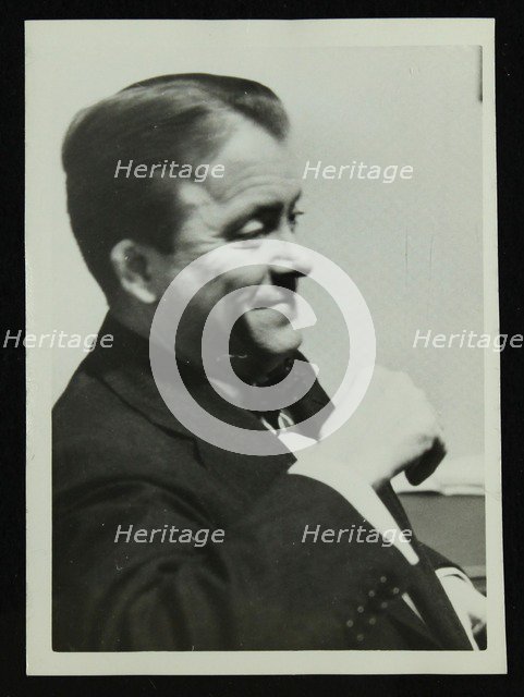 American guitarist an banjo player Eddie Condon, 1950s. Artist: Denis Williams