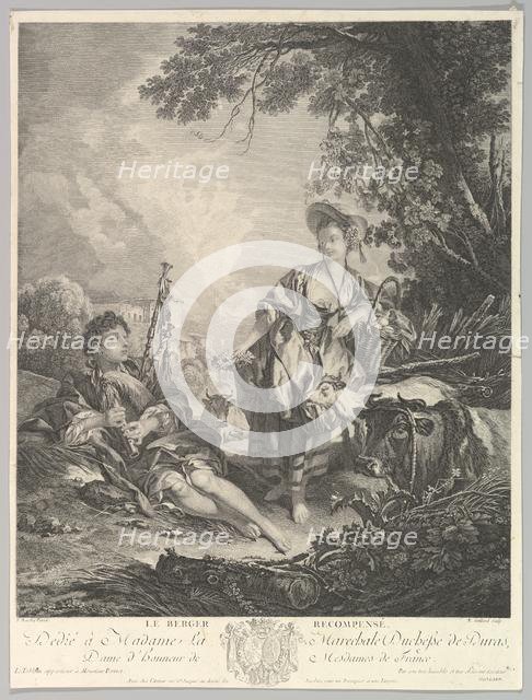 Le Berger Recompensé (The Rewarded Shepherd), 18th century. Creator: Rene Gaillard.