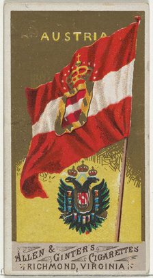 Austria, from Flags of All Nations, Series 1 (N9) for Allen & Ginter Cigarettes Brands, 1887. Creator: Allen & Ginter.