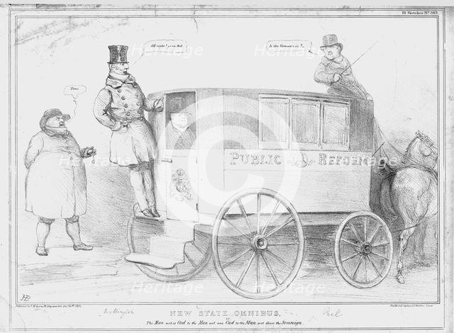 'New State Omnibus, or the Man wot is Cad...', 1834. Creator: John Doyle.