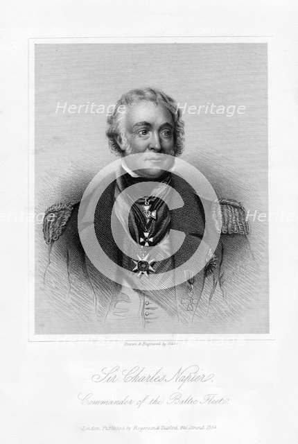 Admiral Sir Charles Napier, Commander of the Baltic Fleet, 1854.Artist: Gibbs