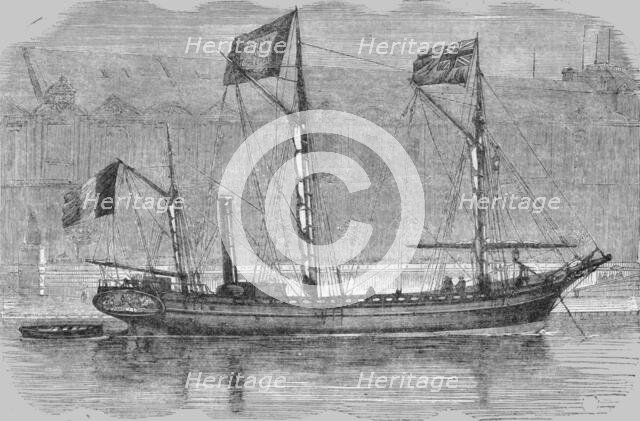 'The London and Paris Steam Boat; moored at St Nicholas Wharf, oposite the Louvre', 1854. Creator: Unknown.