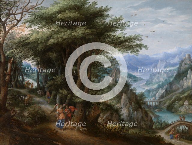 Tobias and the Angel in a Landscape, 1610. Creator: Denys van Alsloot.