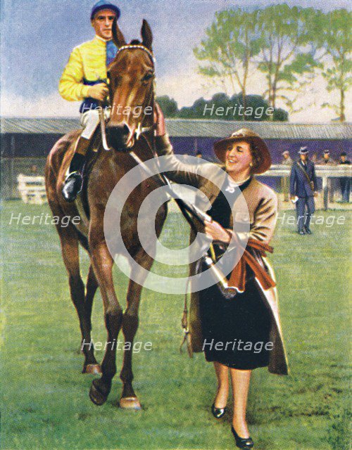 Black Speck, Jockey:  A. Richardson', 1939. Artist: Unknown.