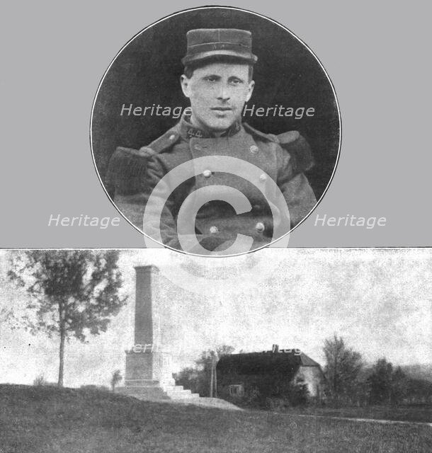 'Aux morts pour la patrie; le premier francais tue a l'ennemi: Le caporal Andre Peugeot..., 1914. Creator: Unknown.