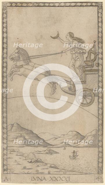 Luna (Moon), c. 1465. Creator: Master of the E-Series Tarocchi.