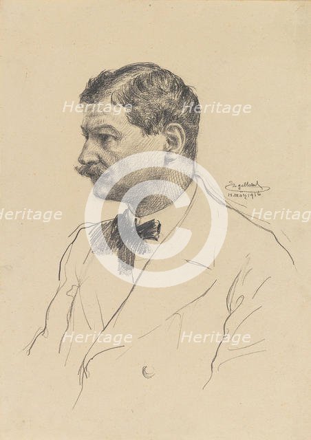 Self-Portrait, 1916. Creator: Engelhart, Josef (1864-1941).