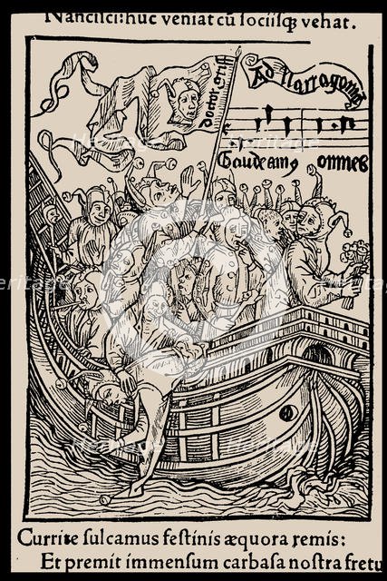 Illustration to the book "Ship of Fools" by Sebastian Brant, 1497. Creator: Anonymous.
