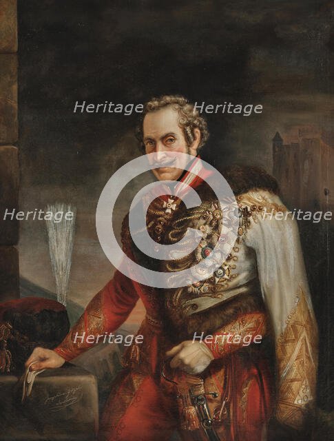 Portrait of Prince Ferdinand Georg August of Saxe-Coburg and Gotha (1785-1851), 1st half of 19th cen Creator: Götzel-Sepolina, Josephine (1800-1882).