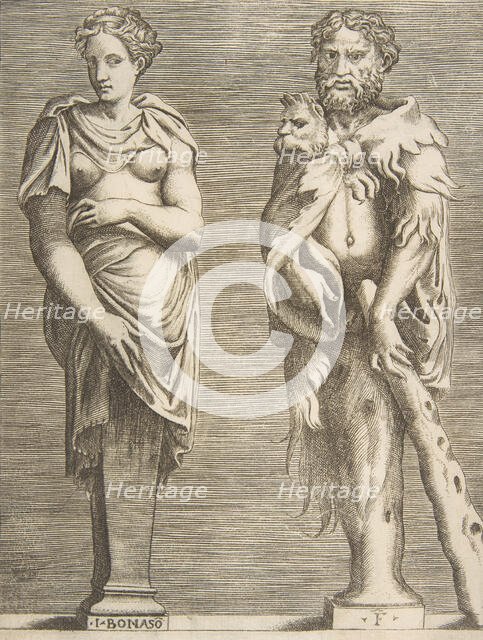 Terms of Hercules and Deianira, ca. 1531-76., ca. 1531-76. Creator: Giulio Bonasone.