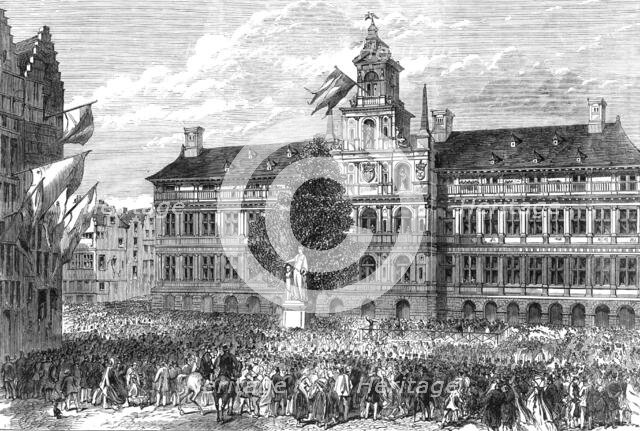 Grand Festival of the Municipality and Royal Academy of Antwerp…Antwerp Crowning Teniers, 1864. Creator: Unknown.