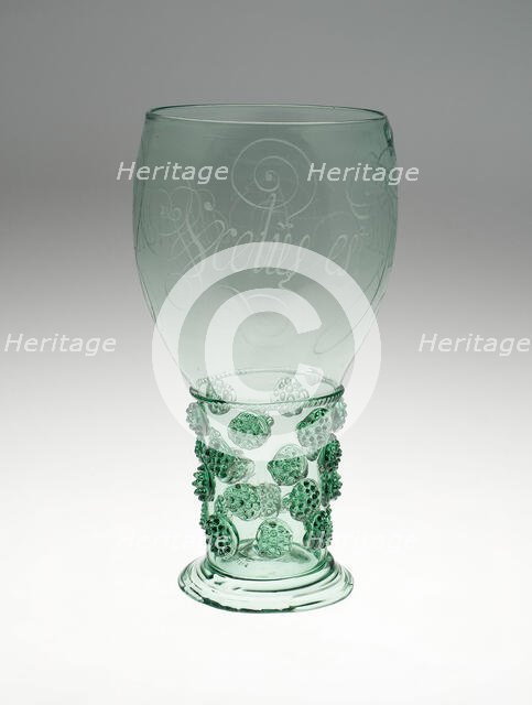 Prunted Beaker (Roemer), Netherlands, c. 1640. Creator: Unknown.