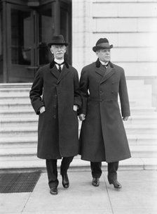 Owen, Robert Latham, Senator from Oklahoma, 1907-1925. Right, with Senator Thomas of Colorado, 1914. Creator: Harris & Ewing.