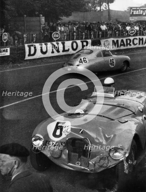 Crashed Talbot Lago of Andre Chambas, Le Mans 24 Hour Race, France, 1953. Creator: Unknown.