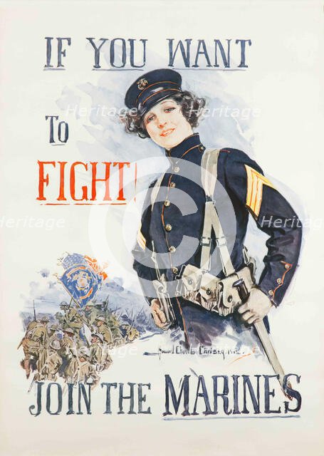If You Want to Fight Join the Marines, 1918. Creator: Christy; Howard Chandler (1872-1952).