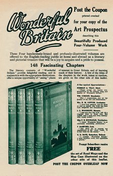 'Wonderful Britain book advertisement', 1935. Artist: Unknown.