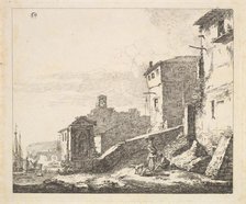 Village Scene with Woman Standing Beside a Seated Man (copy), 17th century. Creator: Thomas Wijck.