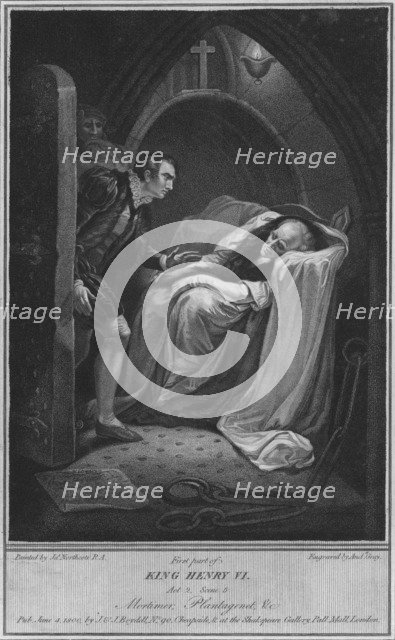 'First part of King Henry VI. Act 2 Scene 5.  Mortimer; Plantagenet, & c', 1800. Artist: Andrew Gray.