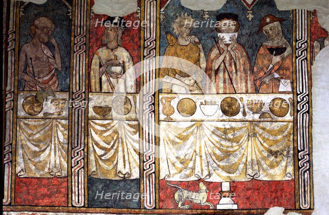 Murals in the refectory of the Canonja of the 'Seu Vella' of Lleida. 'The Canonical Pia Almoina' …