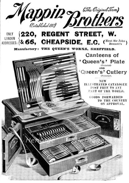 Advertisement for Mappin Brothers, 1898. Creator: Unknown.