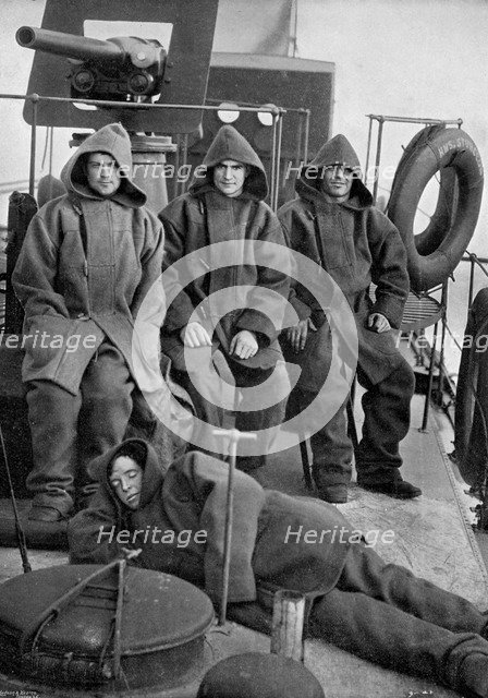 Bluejackets of the torpedo boat destroyer HMS 'Sturgeon', 1896. Artist: Gregory & Co