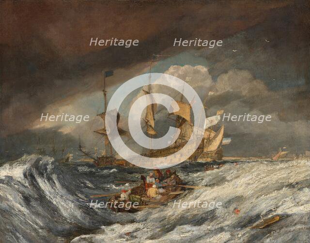 Boats Carrying Out Anchors to the Dutch Men of War, c. 1804. Creator: JMW Turner.